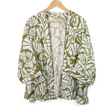 Load image into Gallery viewer, OLIVE GREEN SILHOUETTE PRINT MODAL KIMONO