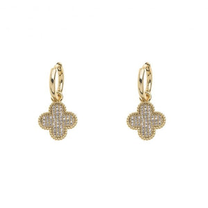 Clover Gold Plated Earrings - Gold E1096