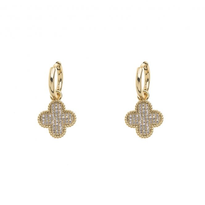 Clover Gold Plated Earrings - Gold E1096