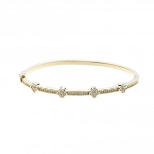 Dainty Clover Gold Plated Bracelet - Gold B1107