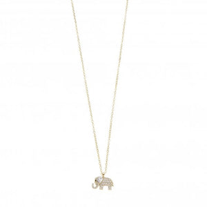 ElephantGold Plated Cubic Zirconia Necklace - N1125