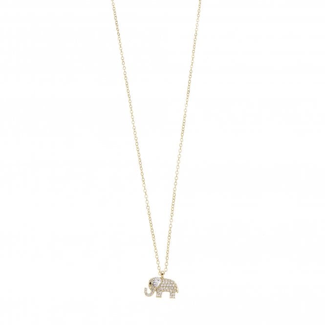 ElephantGold Plated Cubic Zirconia Necklace - N1125