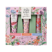 Load image into Gallery viewer, In The Garden-Lip Luxe Set (Lip Oil 4ml, Lip Butter Balm 15ml, Lip Glow 15ml)