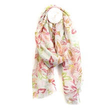 Load image into Gallery viewer, PASTEL PINK LILIES PRINT REPREVE SCARF
