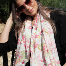Load image into Gallery viewer, PASTEL PINK LILIES PRINT REPREVE SCARF
