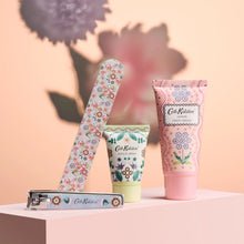 Load image into Gallery viewer, CK Woven Flowers Manicure Tin (Emery Board, Nail Clippers, Cuticle Cream 15ml, Hand Cream 30ml)
