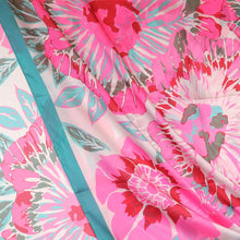 Load image into Gallery viewer, AQUA PINK TROPICAL FLORAL SUMMER SILK FEEL SCARF
