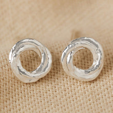 Load image into Gallery viewer, Organic Russian Ring Molten Stud Earrings in Silver