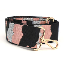 Load image into Gallery viewer, PINK/SILVER LUREX CAMO INTERCHANGEABLE BAG  STRAP
