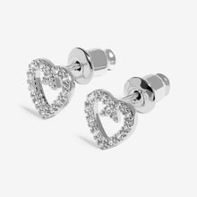 Load image into Gallery viewer, MOMENTS TO SHINE WITH LOVE Silver Plated Stud Earrings