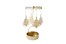 Load image into Gallery viewer, Gold Christmas Tree Tealight Spinner