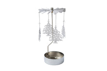 Load image into Gallery viewer, Silver Christmas Tree Tealight Spinner