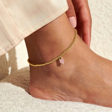Load image into Gallery viewer, ANKLET ROSE QUARTZ CRYSTAL Gold Plated Anklet