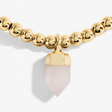 Load image into Gallery viewer, ANKLET ROSE QUARTZ CRYSTAL Gold Plated Anklet
