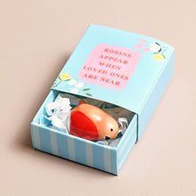 Load image into Gallery viewer, Tiny Matchbox Ceramic Robin Token
