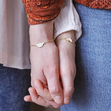 Load image into Gallery viewer, Mother & Child Set of 2 Flower Bracelets in Gold