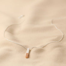 Load image into Gallery viewer, Rose Gold Dipped Bar Pendant Necklace in Silver