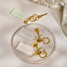 Load image into Gallery viewer, KEEPSAKE CHARM KEYRING POSITIVITY Light Sage 7.5cm x 4cm x 0.5cm