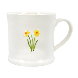 Stoneware Mini Mug 7cm - Embossed Daffodil