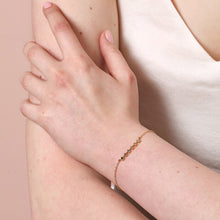 Load image into Gallery viewer, Blue-Ombre-Crystal-Star-Bar-Bracelet-in-Gold