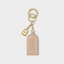 Load image into Gallery viewer, KEEPSAKE CHARM KEYRING A BEAUTIFUL DAY STARTS WITH A BEAUTIFUL MINDSET Dusty Rose 7.5cm x 4cm
