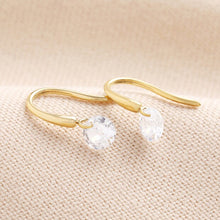 Load image into Gallery viewer, Stainless Steel Twist Crystal Drop Earrings in Gold