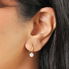 Load image into Gallery viewer, Stainless Steel Twist Crystal Drop Earrings in Gold