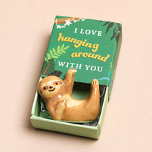 Load image into Gallery viewer, Tiny Matchbox Ceramic Sloth Token