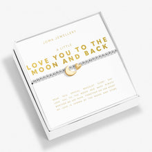 Load image into Gallery viewer, BOXED A LITTLE LOVE YOU TO THE MOON Silver & Gold Plated Bracelet 17.5cm stretch