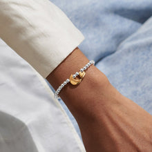 Load image into Gallery viewer, BOXED A LITTLE LOVE YOU TO THE MOON Silver & Gold Plated Bracelet 17.5cm stretch