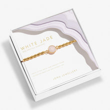 Load image into Gallery viewer, SERENITY STONES WHITE JADE Gold Plated Bracelet 17.5cm stretch