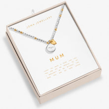 Load image into Gallery viewer, SO LOVED MUM Silver & Gold Plated Necklace 46cm + 5cm extender