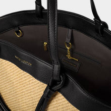 Load image into Gallery viewer, RIVIERA RAFFIA TOTE BAG Raffia Black