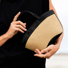 Load image into Gallery viewer, RIVIERA RAFFIA MINI TOTE BAG Raffia/Black
