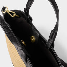 Load image into Gallery viewer, RIVIERA RAFFIA MINI TOTE BAG Raffia/Black