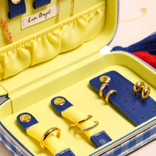 Load image into Gallery viewer, Blue Gingham and Lobster Print Rectangular Travel Jewellery Case