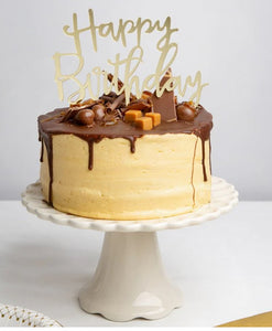 LUXE HAPPY BIRTHDAY ACRYLIC GOLD CAKE TOPPER