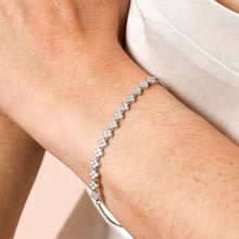 Load image into Gallery viewer, Sterling Silver Crystal Clover Beaded Bracelet