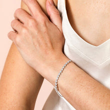 Load image into Gallery viewer, Sterling Silver Crystal Clover Beaded Bracelet
