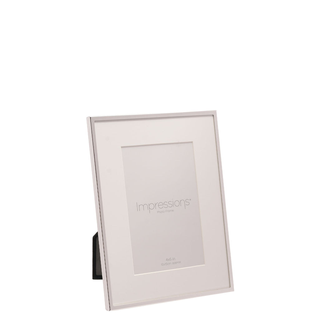 Impressions Silverplated Photo Frame White Border 4