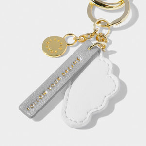 CHAIN KEYRING 'Follow Your Dreams'  White