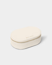 Load image into Gallery viewer, OVAL JEWELLERY BOX Off White 9.5cm x 17cm x 6cm