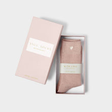 Load image into Gallery viewer, GIFT BOXED SOCKS HEART Blush Pink One Size