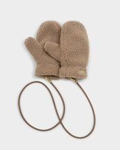 Load image into Gallery viewer, TEDDY MITTENS WITH CORD Tan 24cm x 12cm