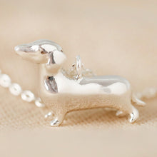 Load image into Gallery viewer, Silver Sausage Dog Necklace
