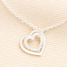 Load image into Gallery viewer, Sterling Silver Interlocking Crystal Heart Charm Bracelet