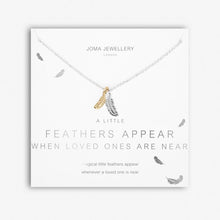 Load image into Gallery viewer, A Little Feathers Appear When Loved One’s Are Near Silver and Gold Necklace