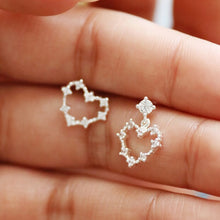 Load image into Gallery viewer, Mismatched Heart Crystal Earrings