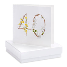 Load image into Gallery viewer, Boxed Floral 40th Earring Card

