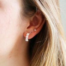 Load image into Gallery viewer, Daisy Hoop Earrings in Silver